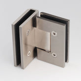 FORGE SHOWER HINGE GLASS TO GLASS 90 Degrees 10mm glass - Brushed Nickel